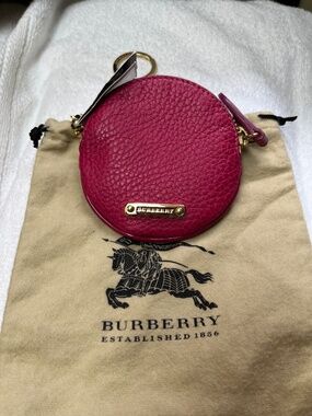 SALE ~~ BURBERRY brand new coin pouch with tag PINK with gold hardware